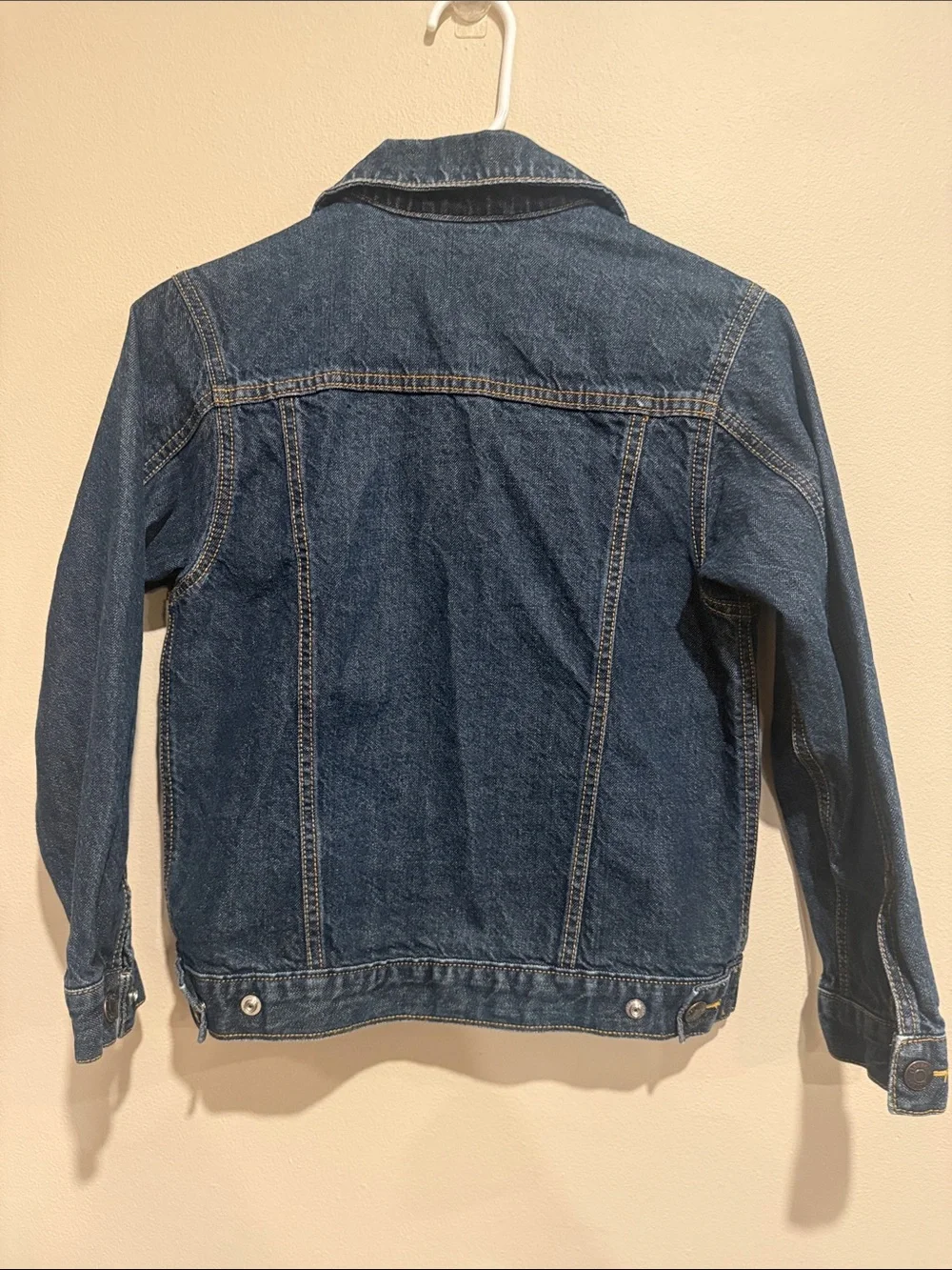 🧨OshKosh B'gosh Blue Denim Jean Jacket with Yellow Stitching Unisex Boy or Girl